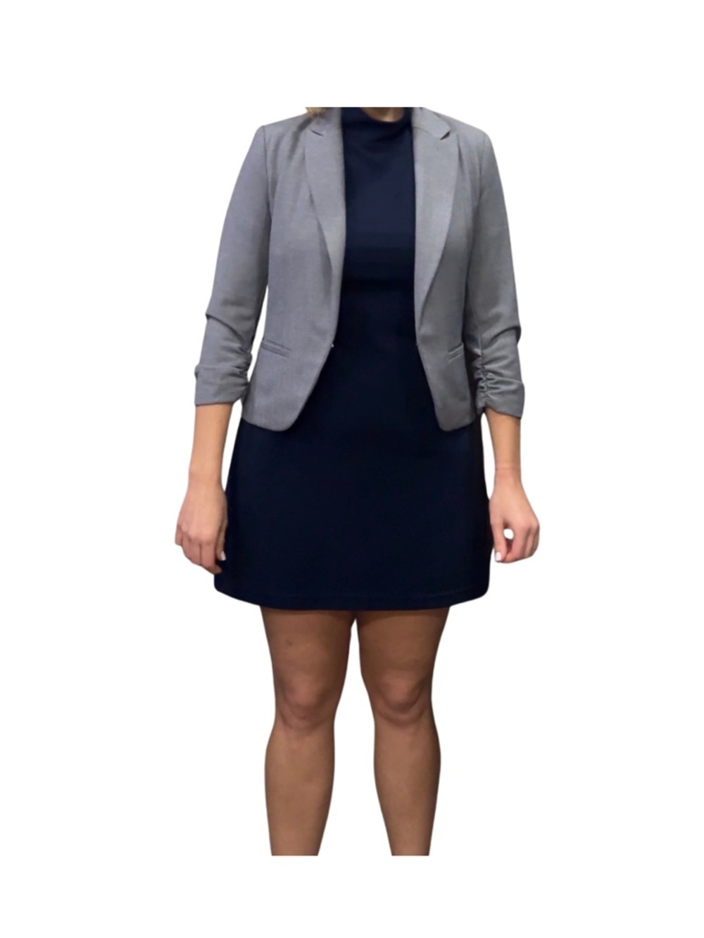 Tailored Light Gray/Blue Women’s Blazer Jacket
